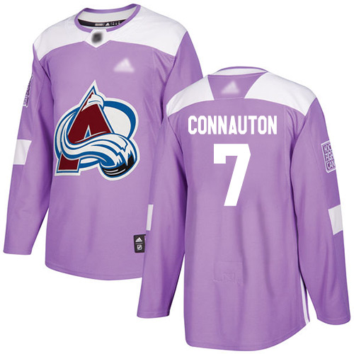 Adidas Avalanche #7 Kevin Connauton Purple Authentic Fights Cancer Stitched Youth NHL Jersey